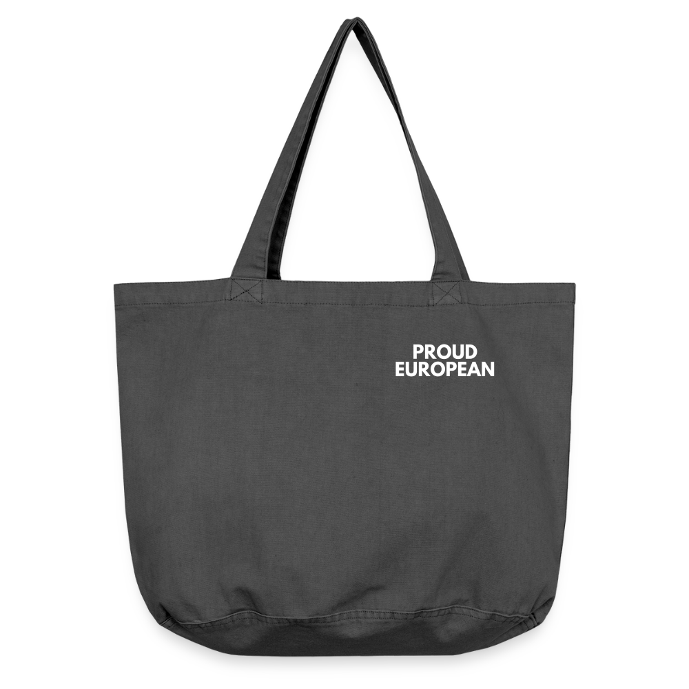 "PROUD EUROPEAN" - Vintage-Washed Shopper (small) - vintage black