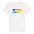 Organic Baby T-Shirt - "United in Diversity - LGBTQ" - white