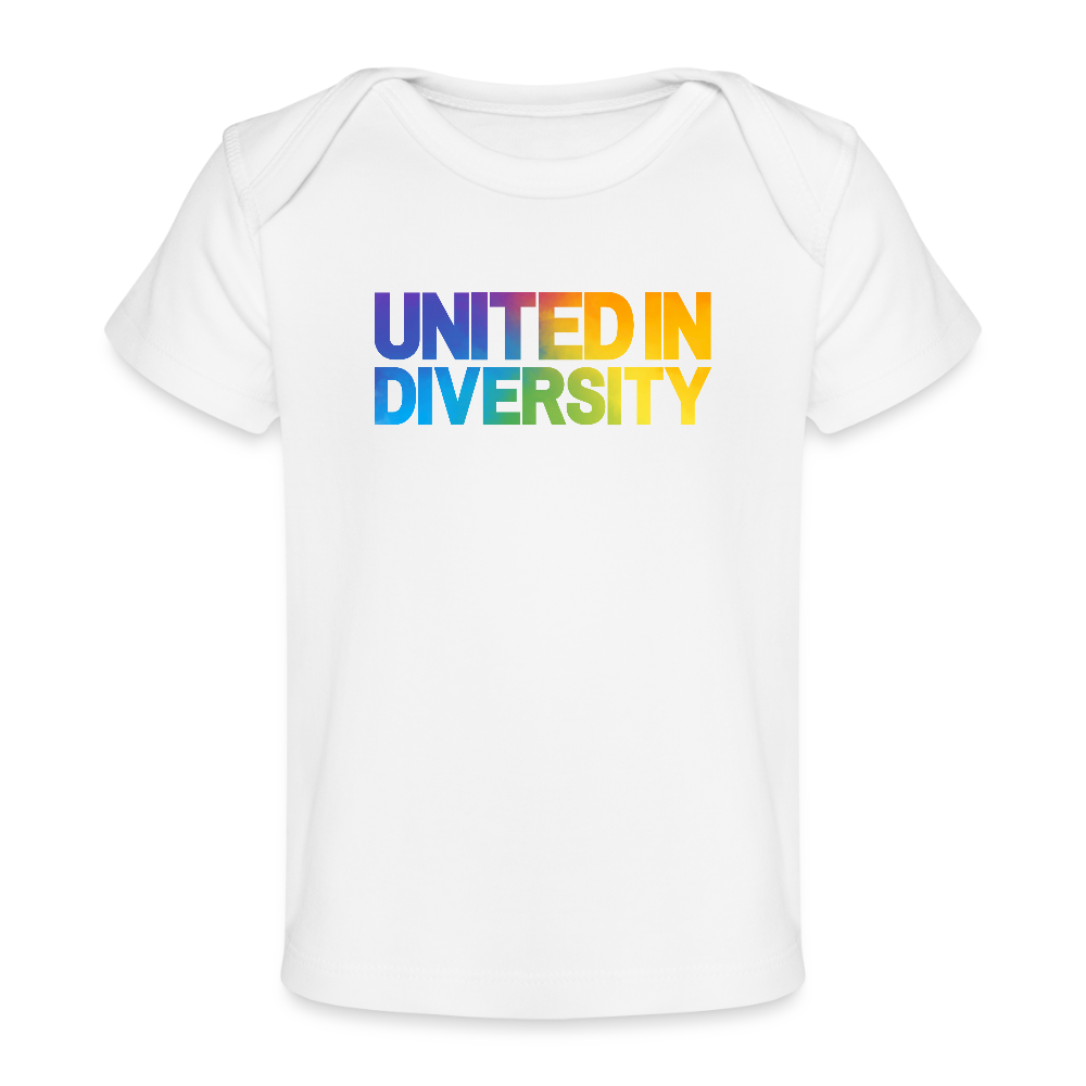 Organic Baby T-Shirt - "United in Diversity - LGBTQ" - white