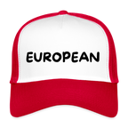 "EUROPEAN" - Trucker Cap - white/red