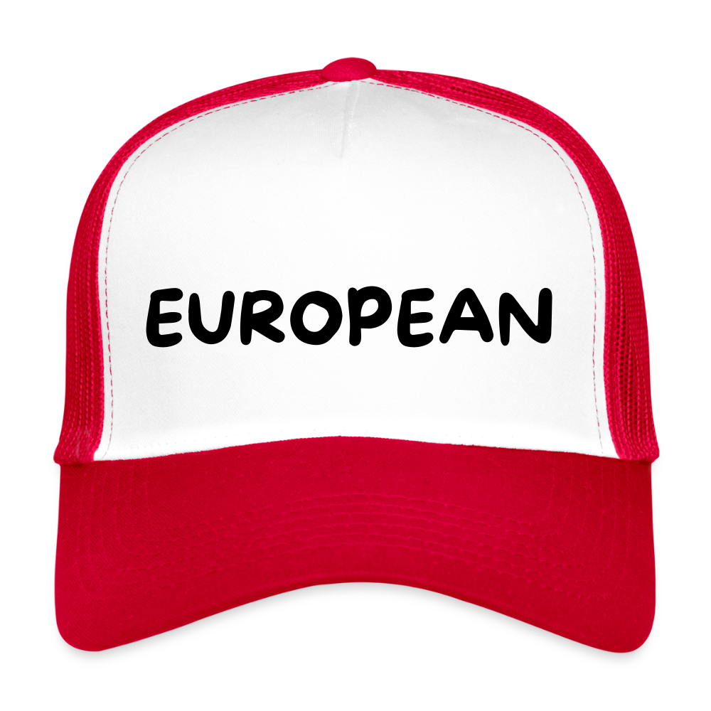 "EUROPEAN" - Trucker Cap - white/red