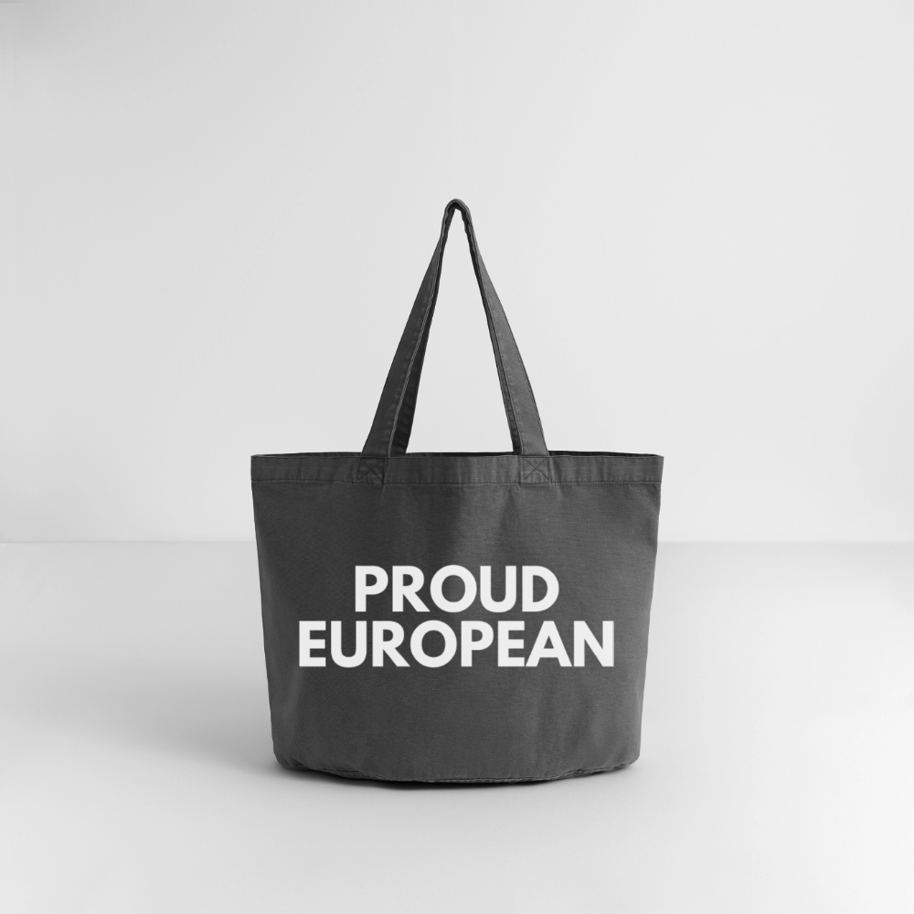 "PROUD EUROPEAN" - Vintage-Washed Shopper - vintage black