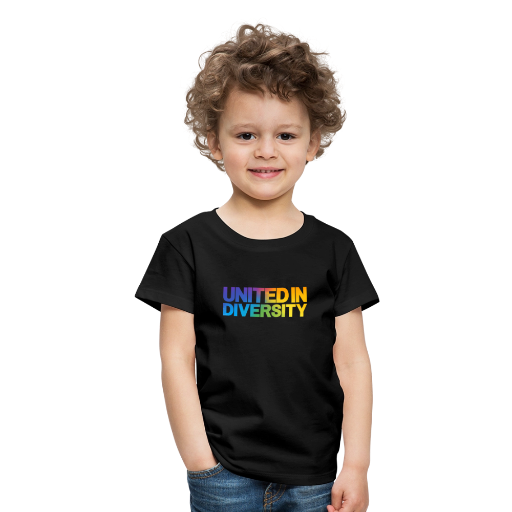 Kids' Premium T-Shirt  - "United in Diversity - LGBTQ" - black