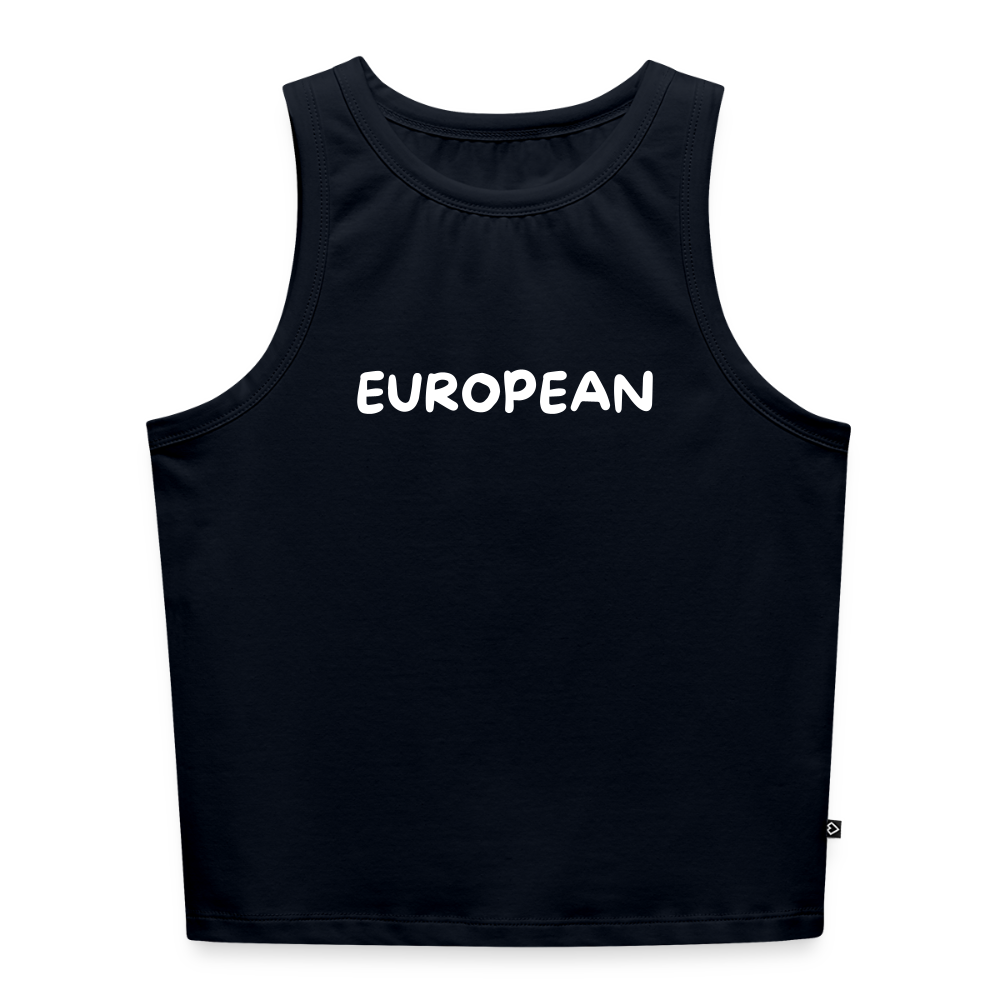 "EUROPEAN" - Frauen Cropped Tank Top - navy