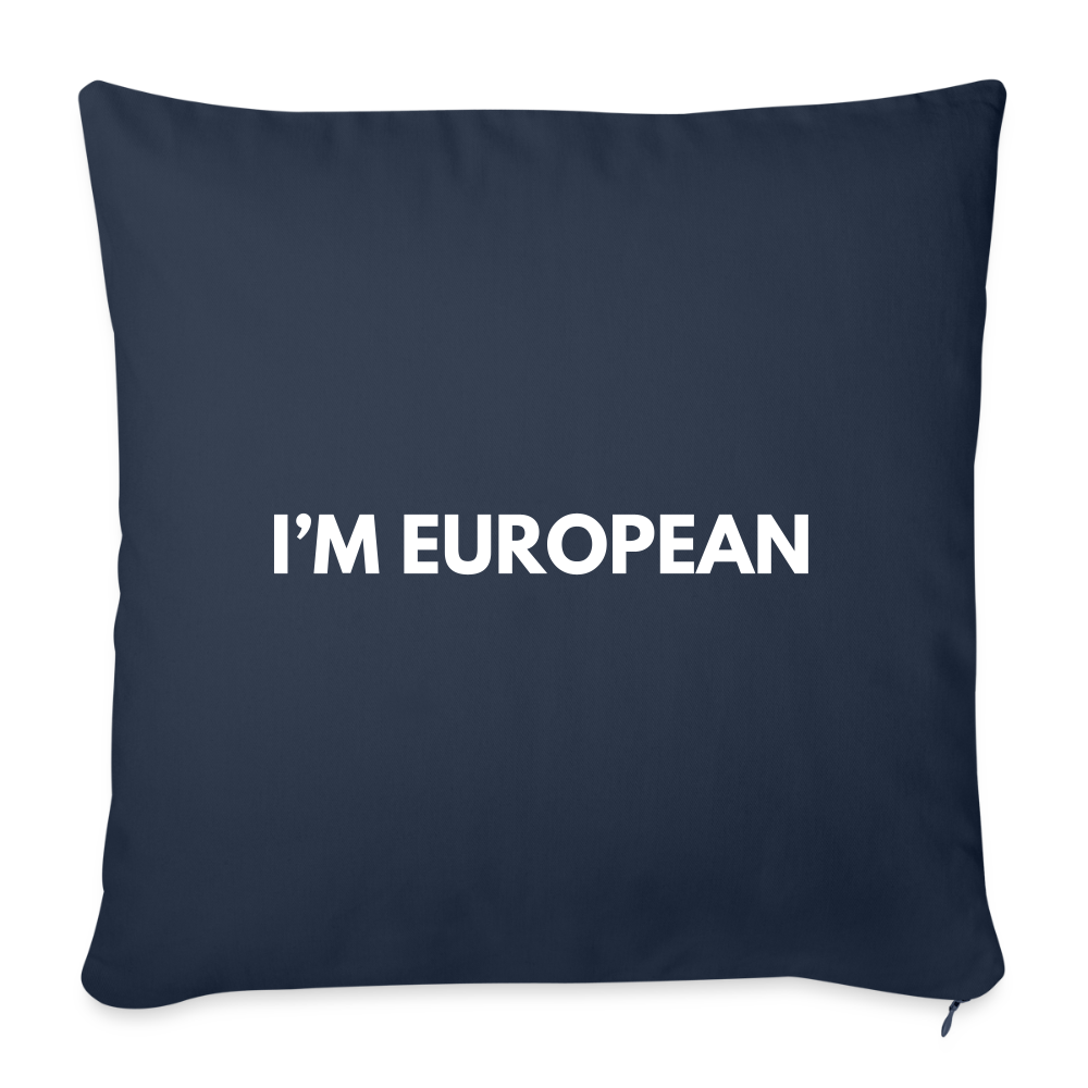 "I'M EUROPEAN" - Sofakissen mit Füllung 44 x 44 cm - navy