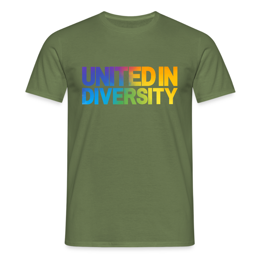 Men's T-Shirt - "United in Diversity - LGBTQ" - military green
