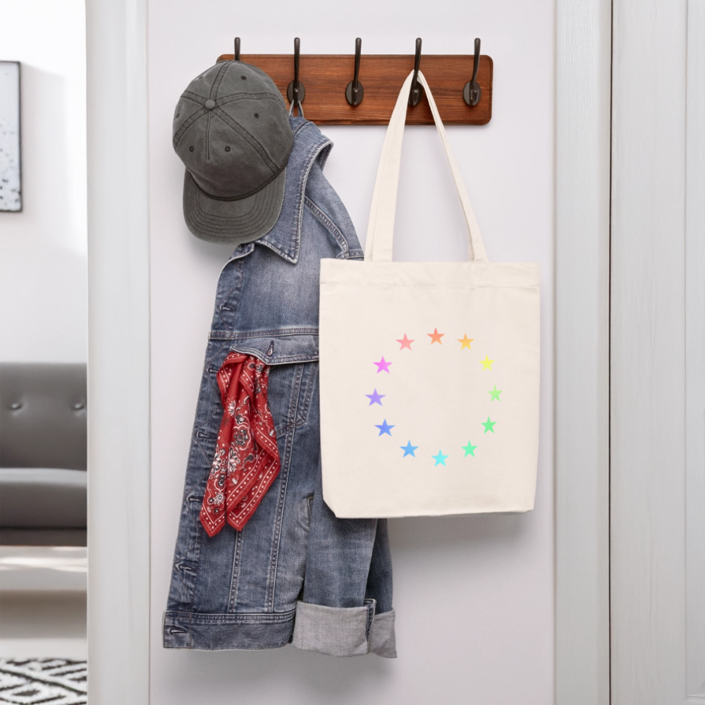 Stanley/Stella Heavyweight Recycled Tote Bag - "12 Stars - LGBTQ" - natural white