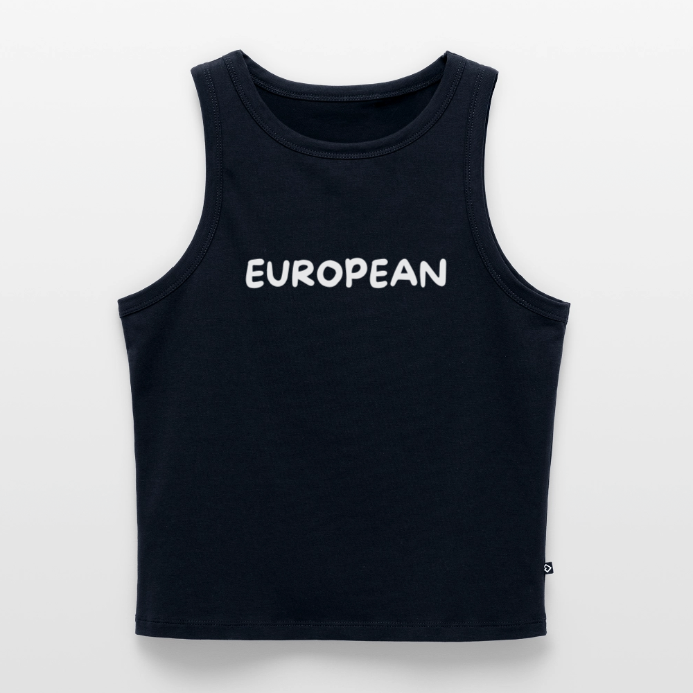 "EUROPEAN" - Frauen Cropped Tank Top - navy
