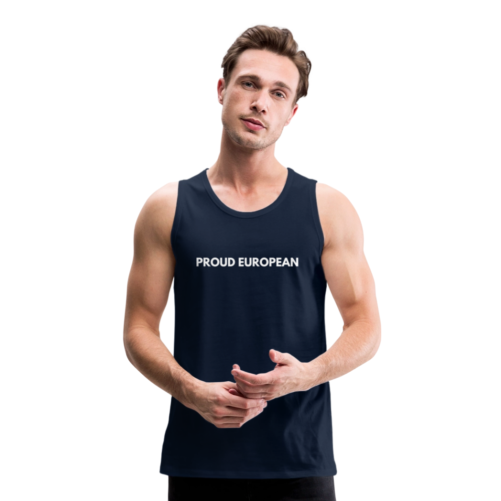 "PROUD EUROPEAN" - Männer Premium Tank Top - navy