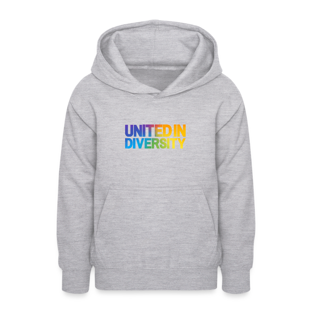 Teen Hoodie - "United in Diversity - LGBTQ" - light heather grey