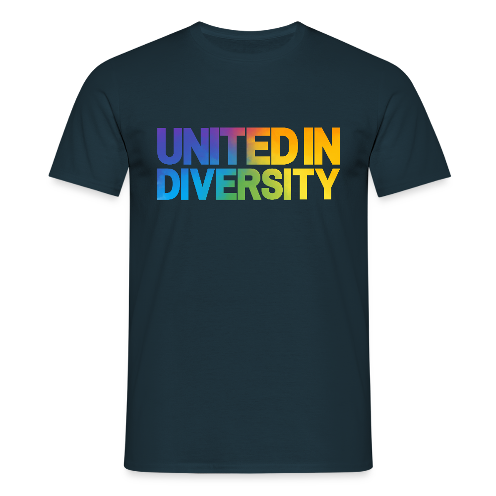Men's T-Shirt - "United in Diversity - LGBTQ" - navy