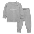 "I'M EUROPEAN" - Baby Schlafanzug - heather grey