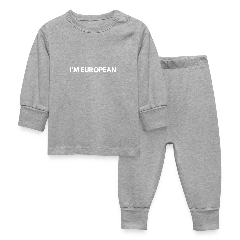 "I'M EUROPEAN" - Baby Schlafanzug - heather grey