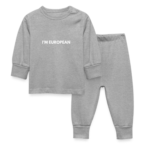 "I'M EUROPEAN" - Baby Schlafanzug - heather grey