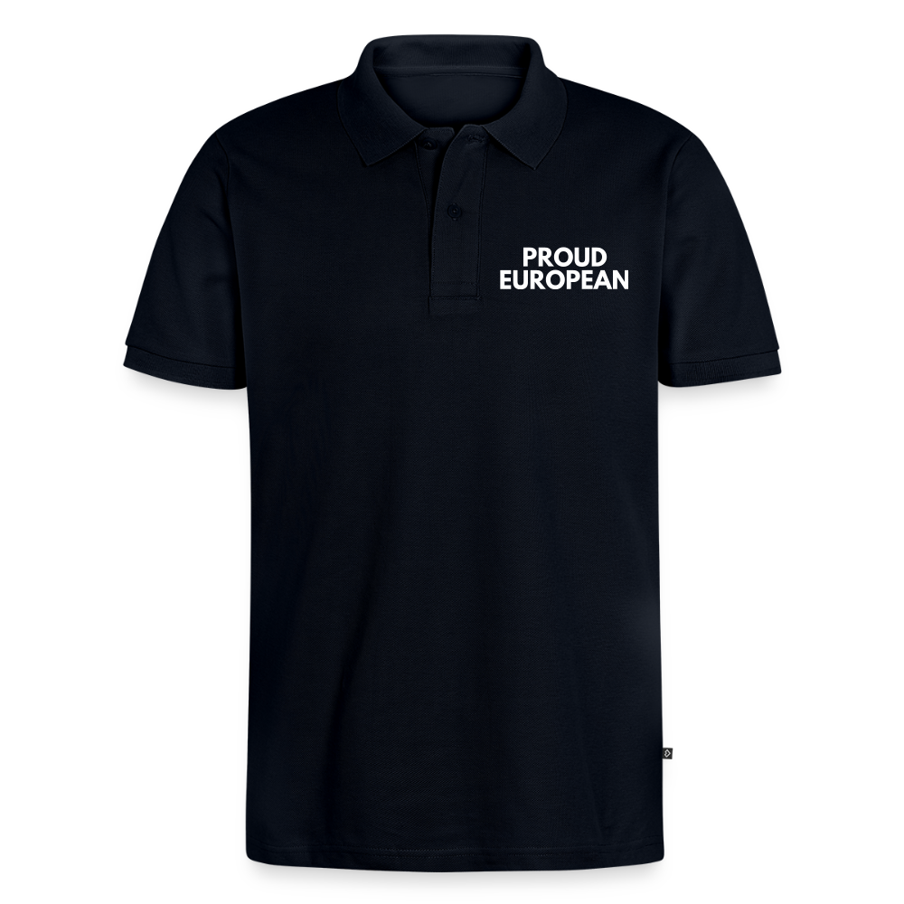 "PROUD EUROPEAN" - Männer Premium Bio Polo Shirt - navy