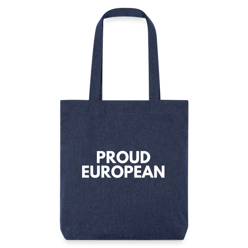 "PROUD EUROPEAN" - Stanley/Stella recycelter Heavyweight Stoffbeutel - melange blue