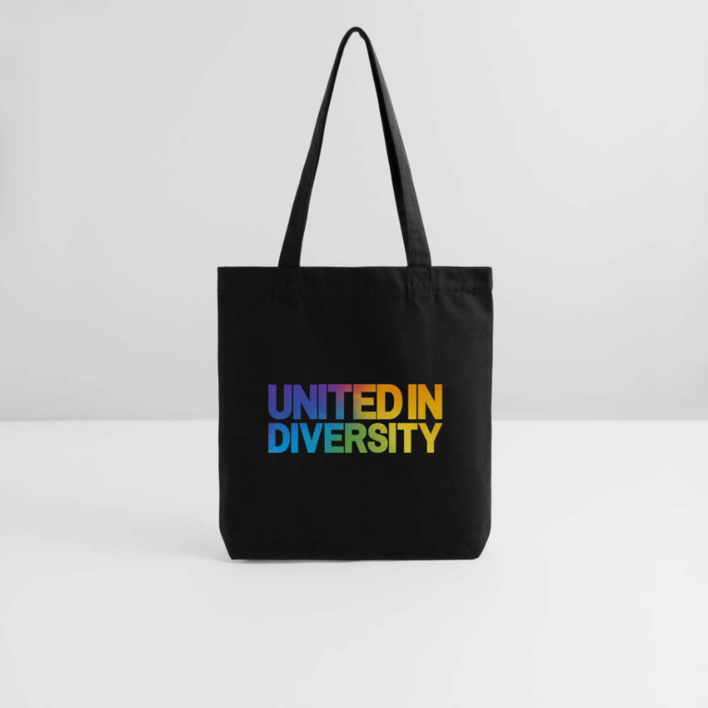 Stanley/Stella Heavyweight Recycled Tote Bag - "United in Diversity - LGBTQ" - black