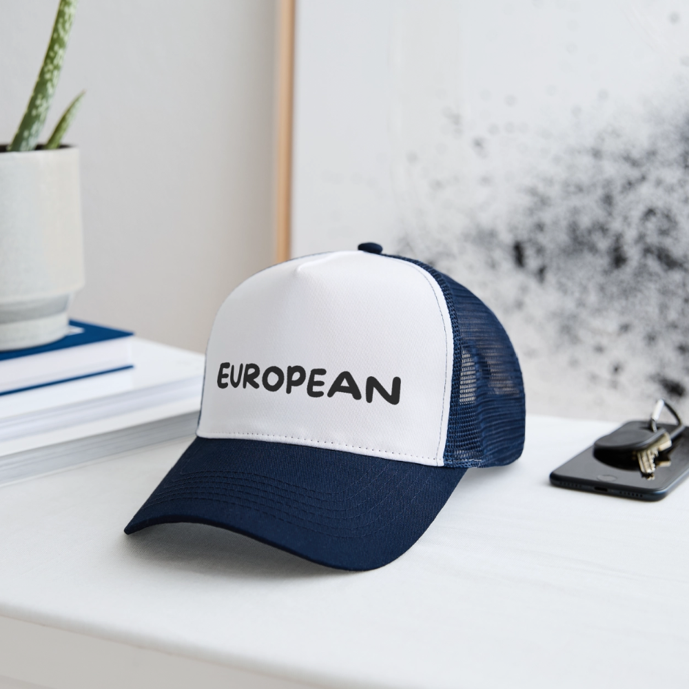"EUROPEAN" - Trucker Cap - white/navy