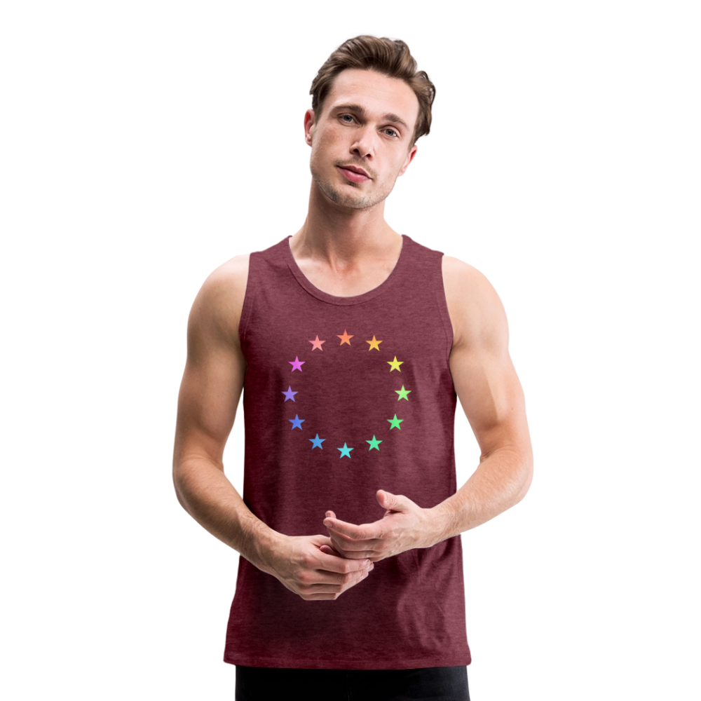 Men’s Premium Tank Top - "12 Stars - LGBTQ" - heather burgundy