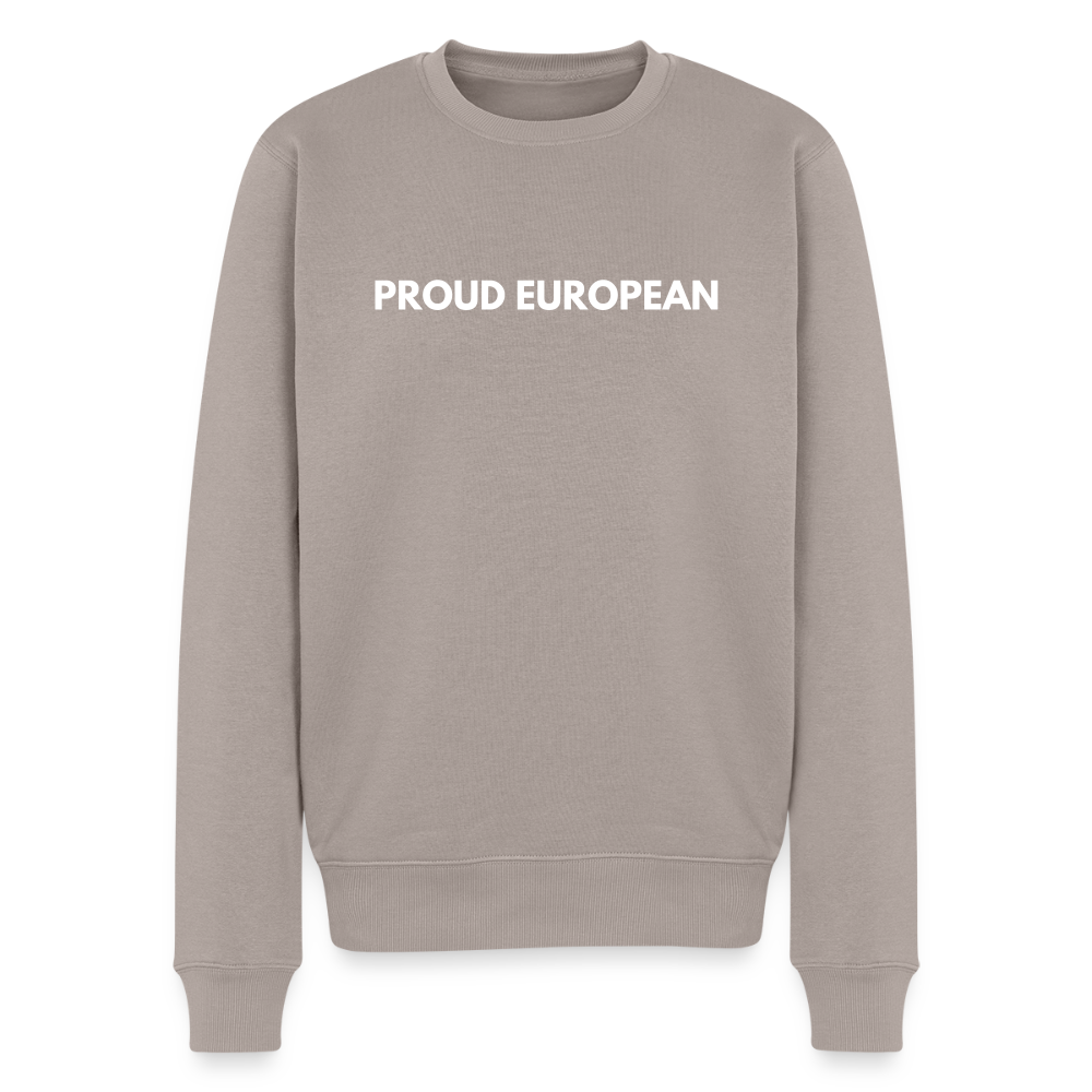 "PROUD EUROPEAN" - Männer Premium Pullover - taupe