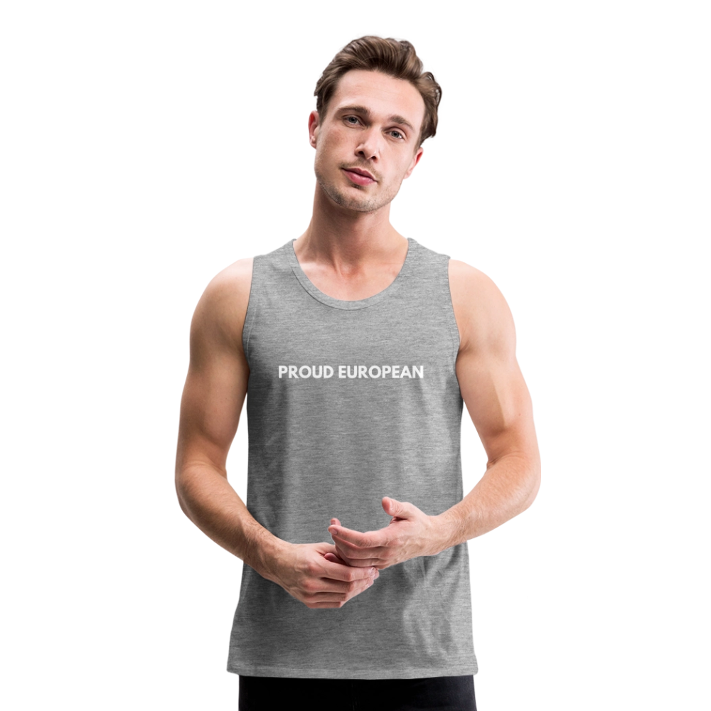 "PROUD EUROPEAN" - Männer Premium Tank Top - heather grey