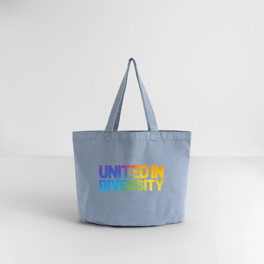 Vintage-washed Shopper - "United in Diversity - LGBTQ" - Vintage Blue