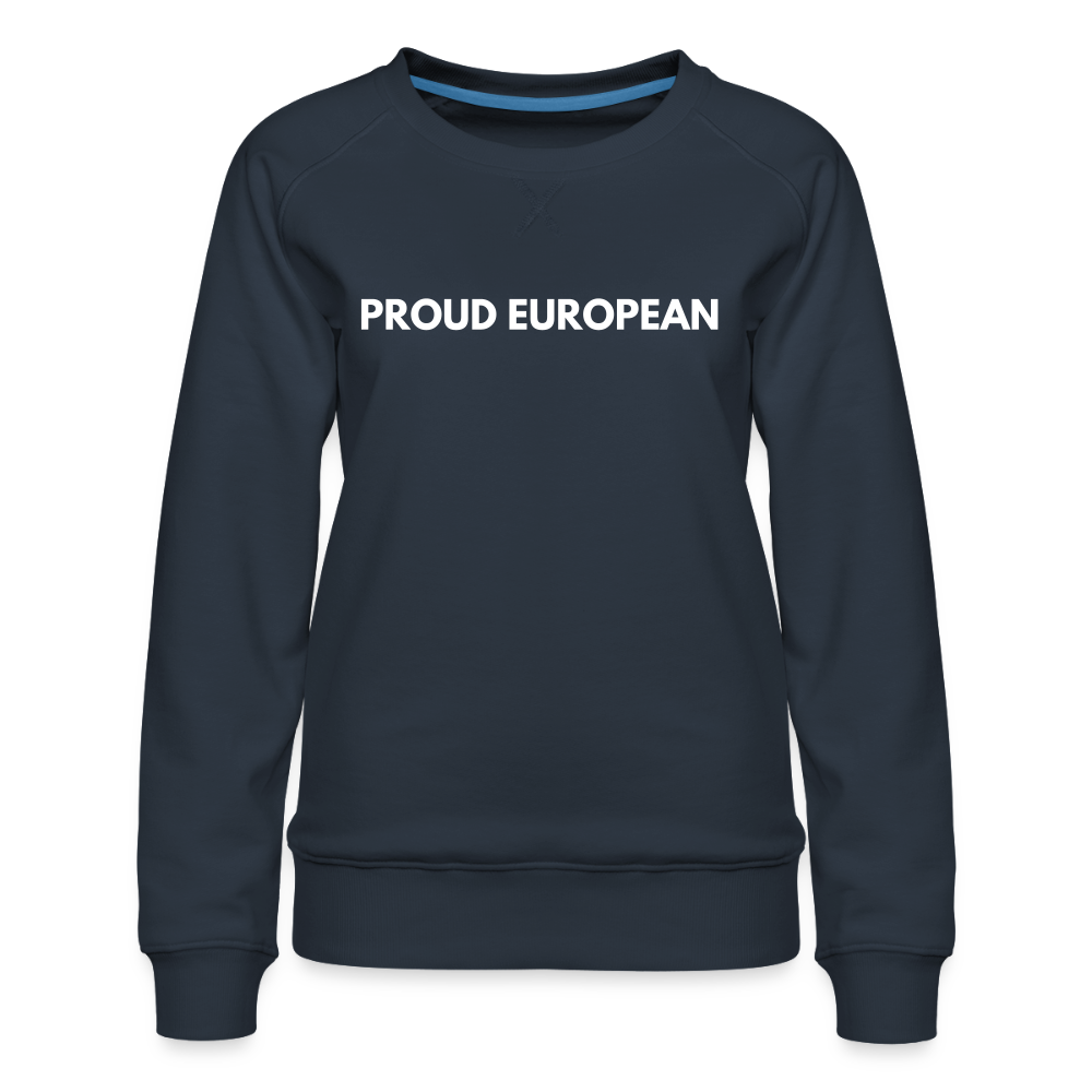 "PROUD EUROPEAN" - Frauen Premium Pullover - navy