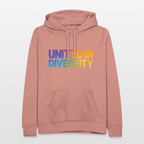 Women's Hoodie - "United in Diversity - LGBTQ" - dusky rose