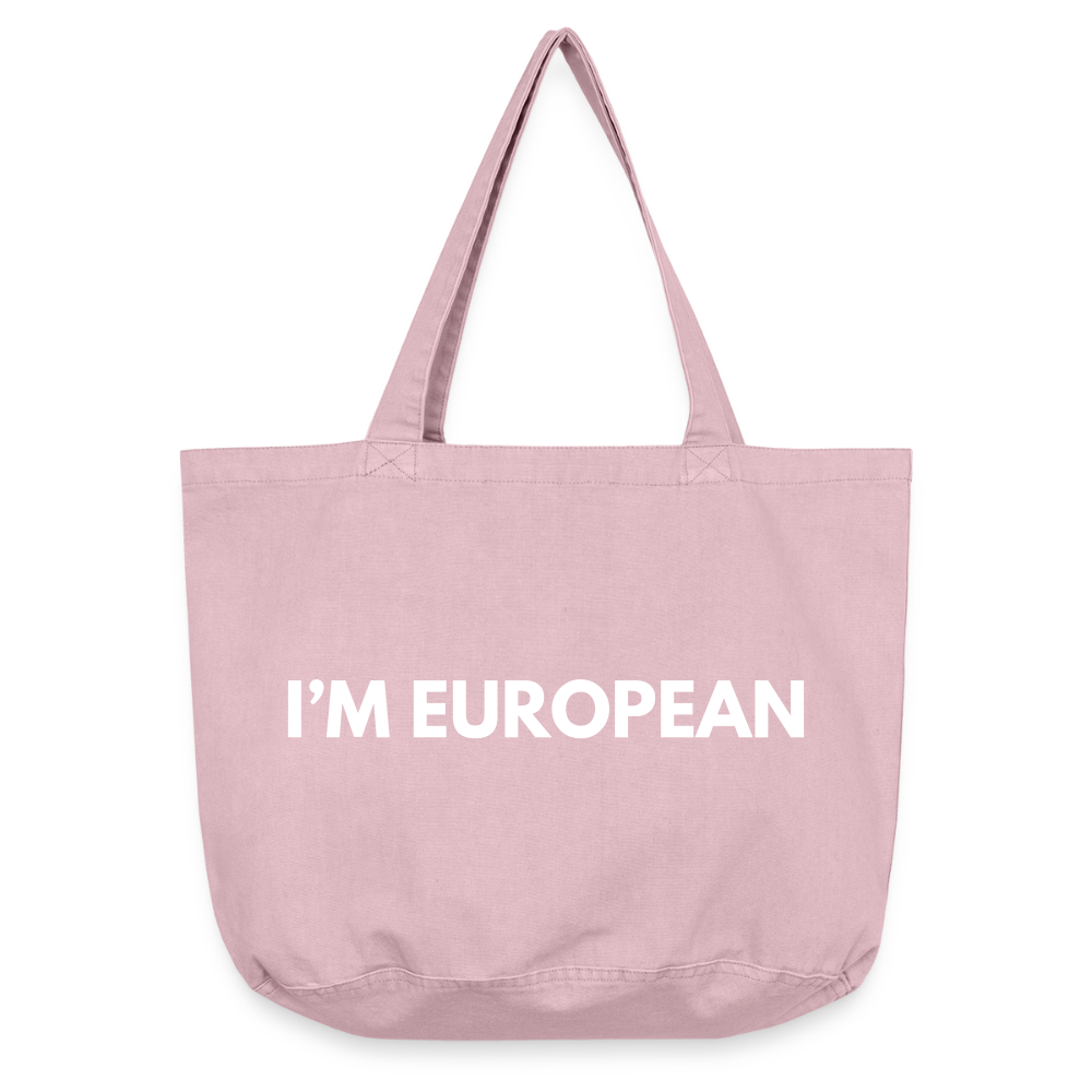 "I'M EUROPEAN" - Vintage-Washed Shopper - vintage rose