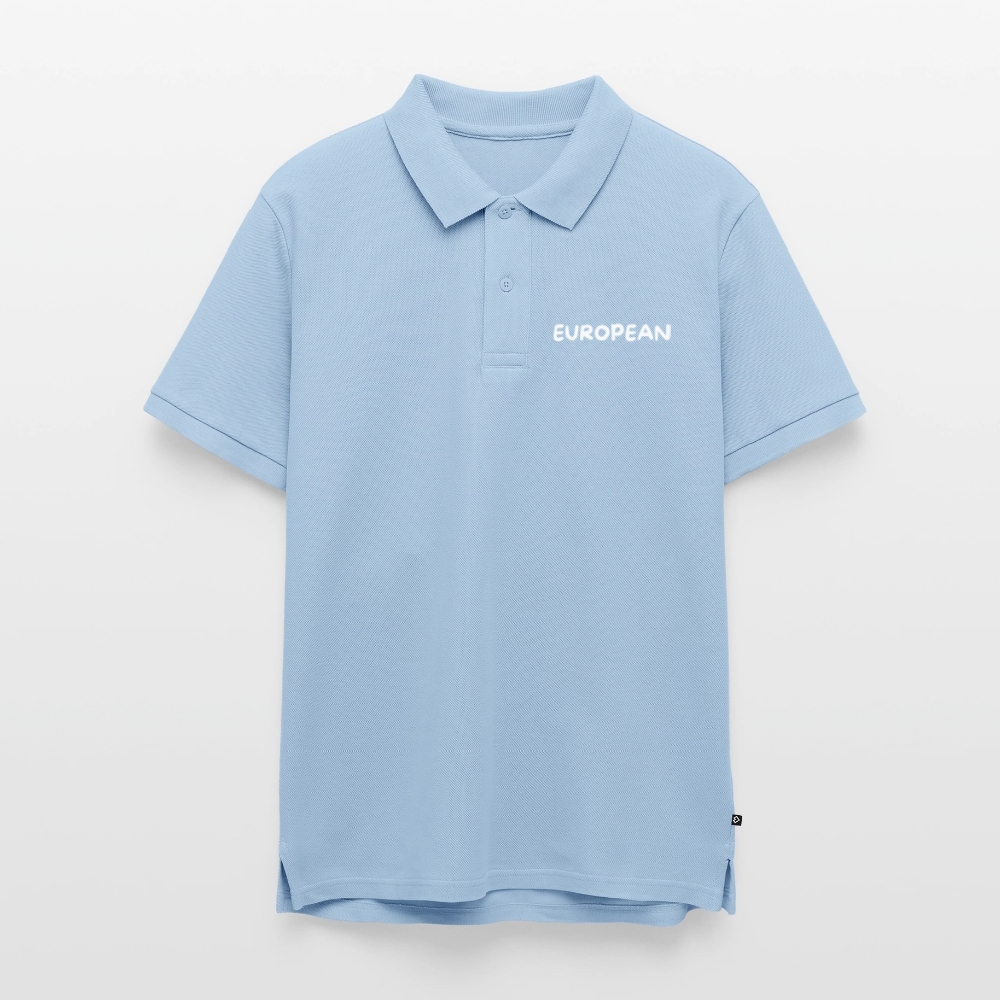 "EUROPEAN" - Männer Premium Bio Polo Shirt - light blue