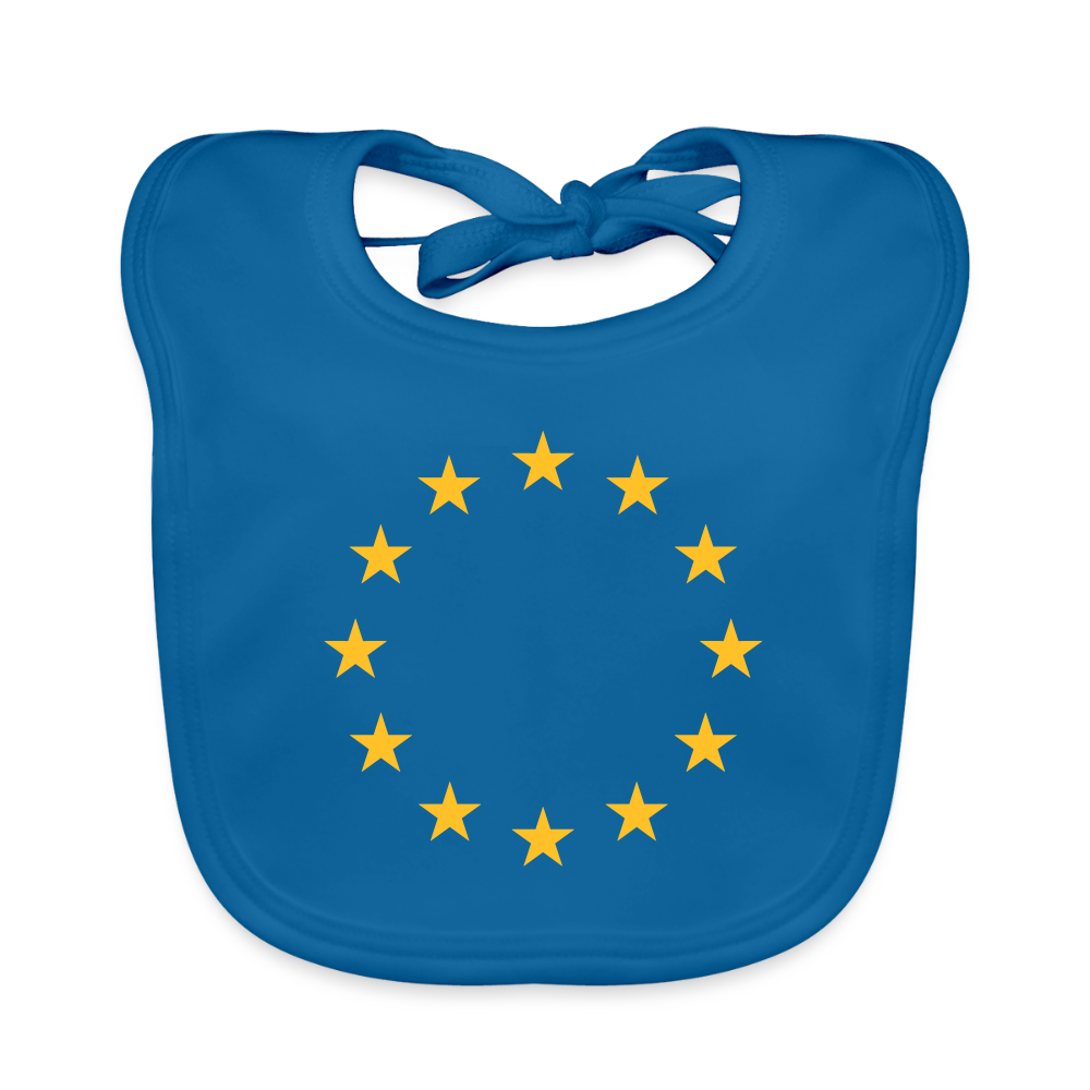 "12-Stars" - Baby Organic Bib - peacock-blue