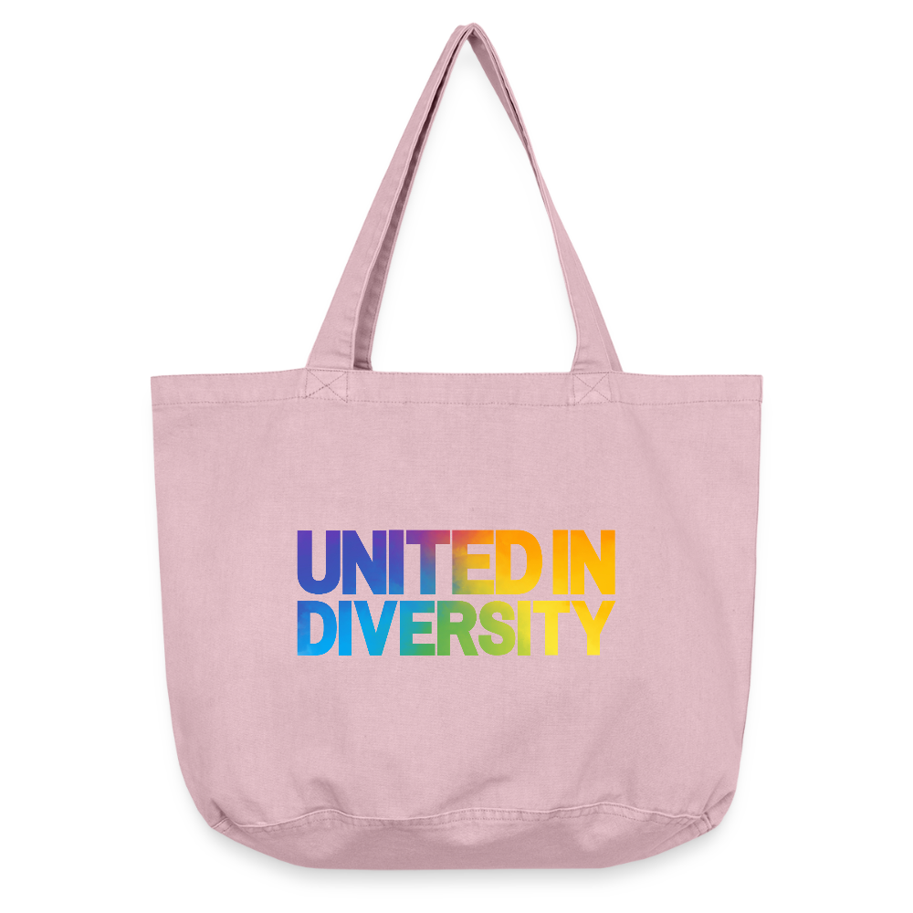 Vintage-washed Shopper - "United in Diversity - LGBTQ" - vintage rose