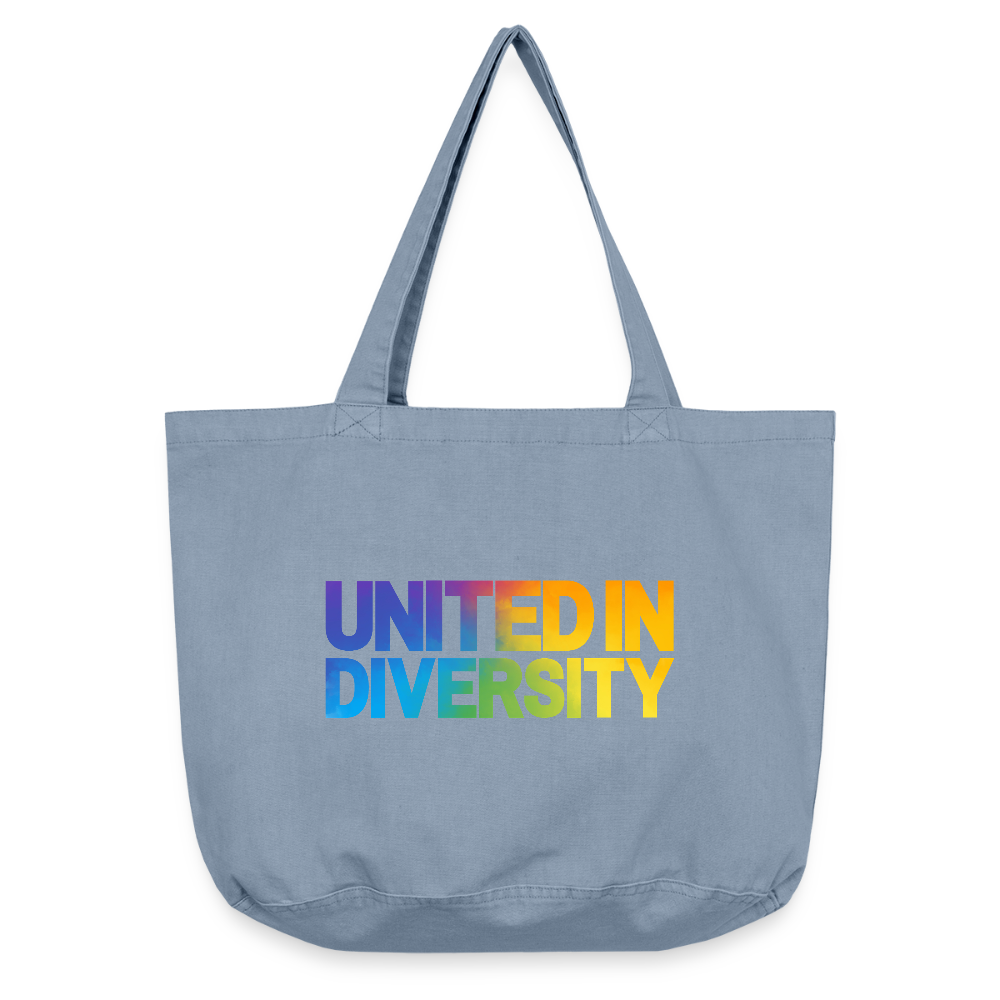 Vintage-washed Shopper - "United in Diversity - LGBTQ" - Vintage Blue