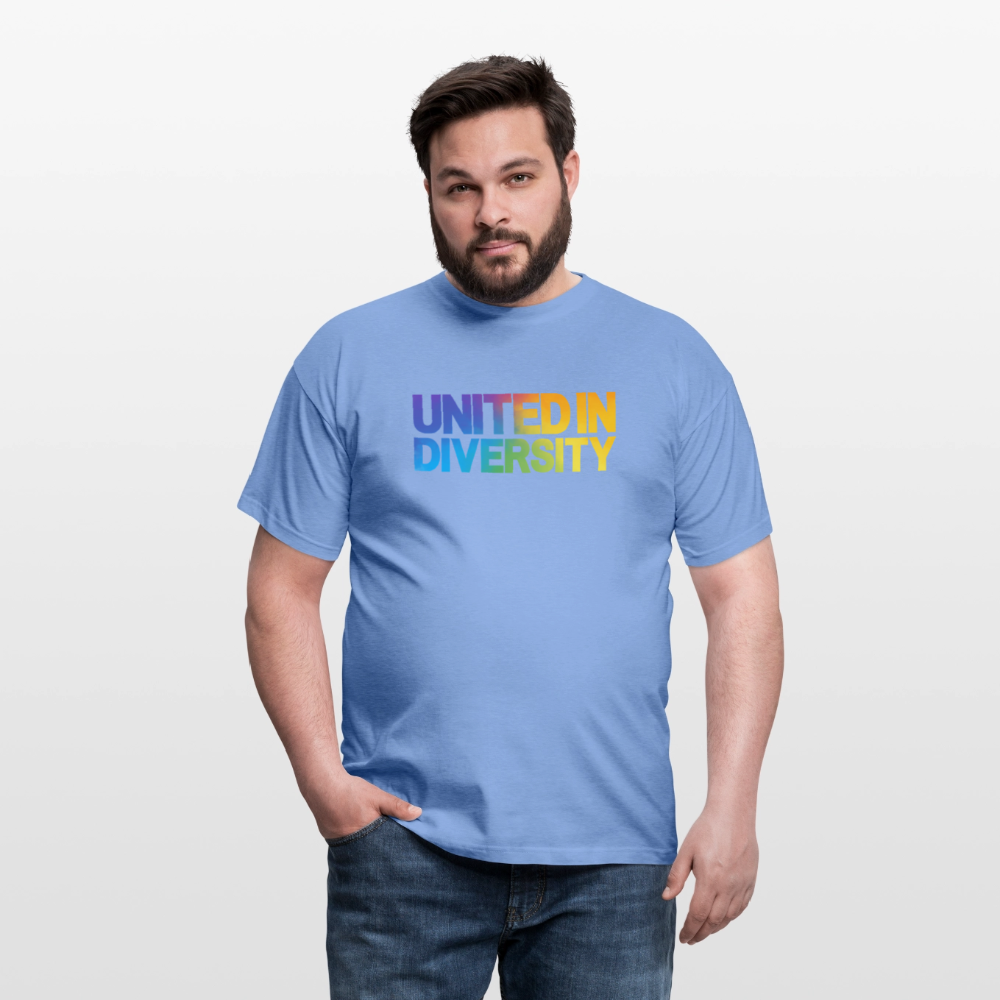 Men's T-Shirt - "United in Diversity - LGBTQ" - carolina blue