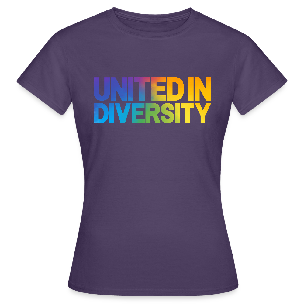 Women's T-Shirt - "United in Diversity - LGBTQ" - dark purple