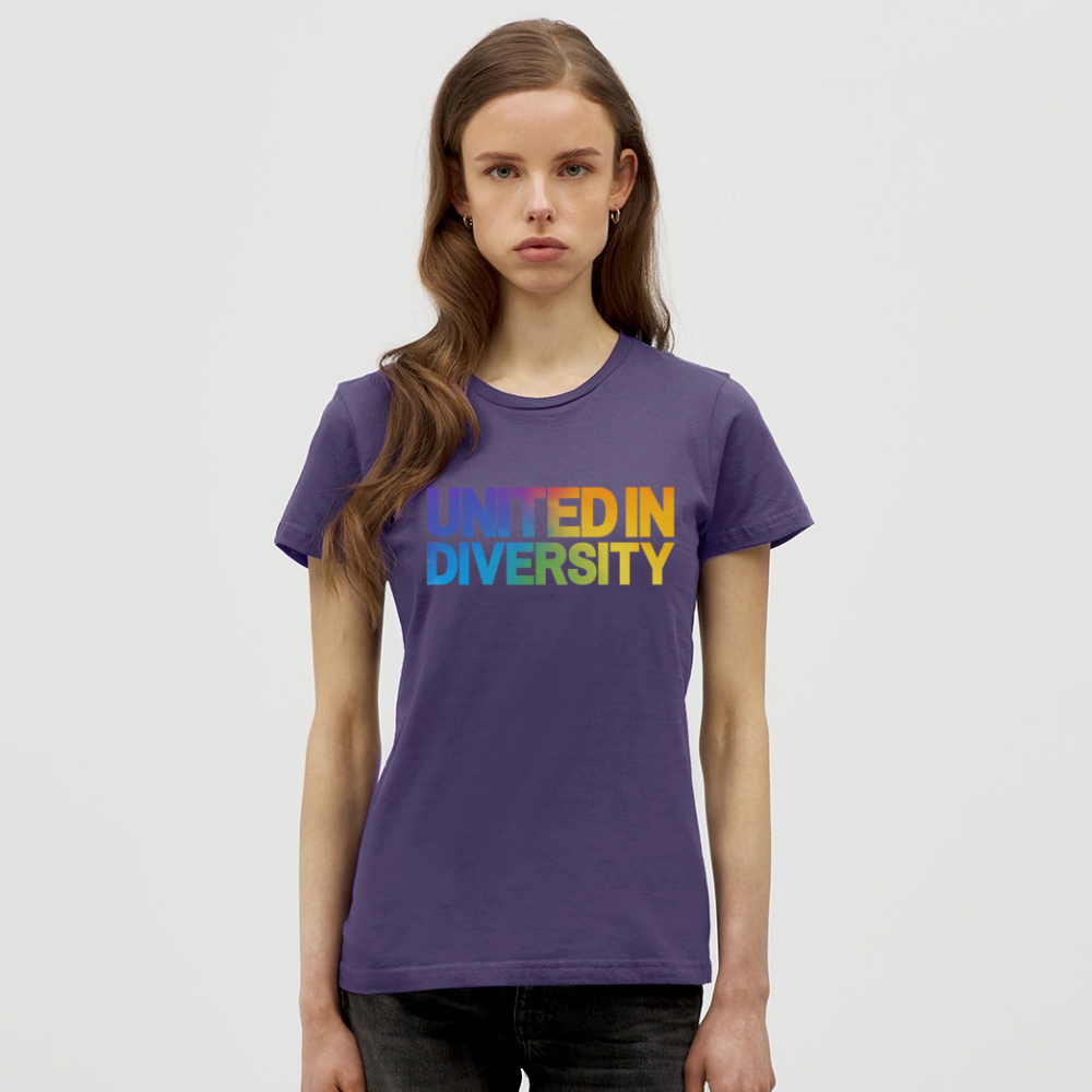 Women's T-Shirt - "United in Diversity - LGBTQ" - dark purple