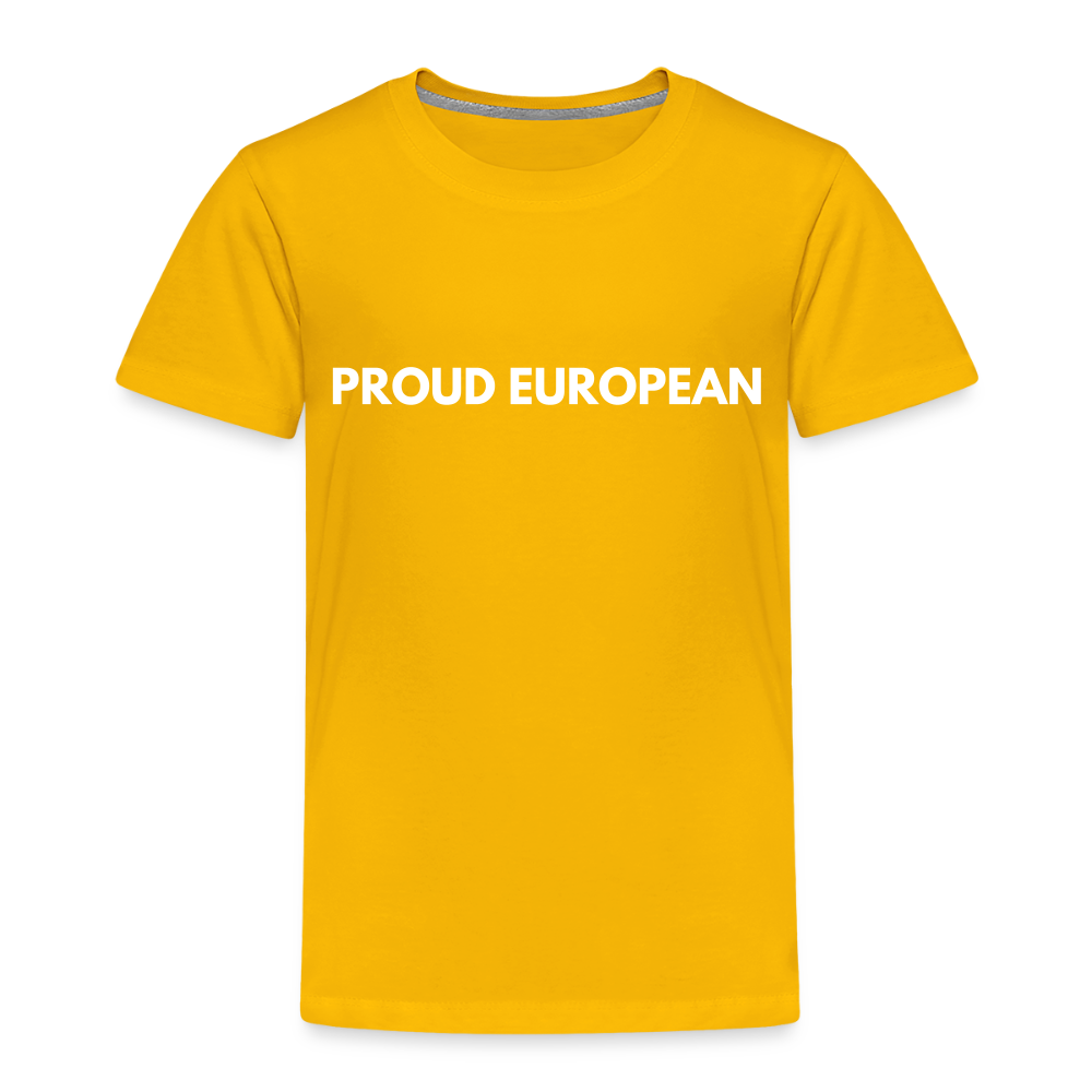 "PROUD EUROPEAN" - Kinder Premium T-Shirt - sun yellow