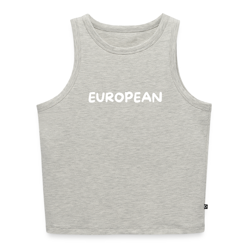 "EUROPEAN" - Frauen Cropped Tank Top - heather grey