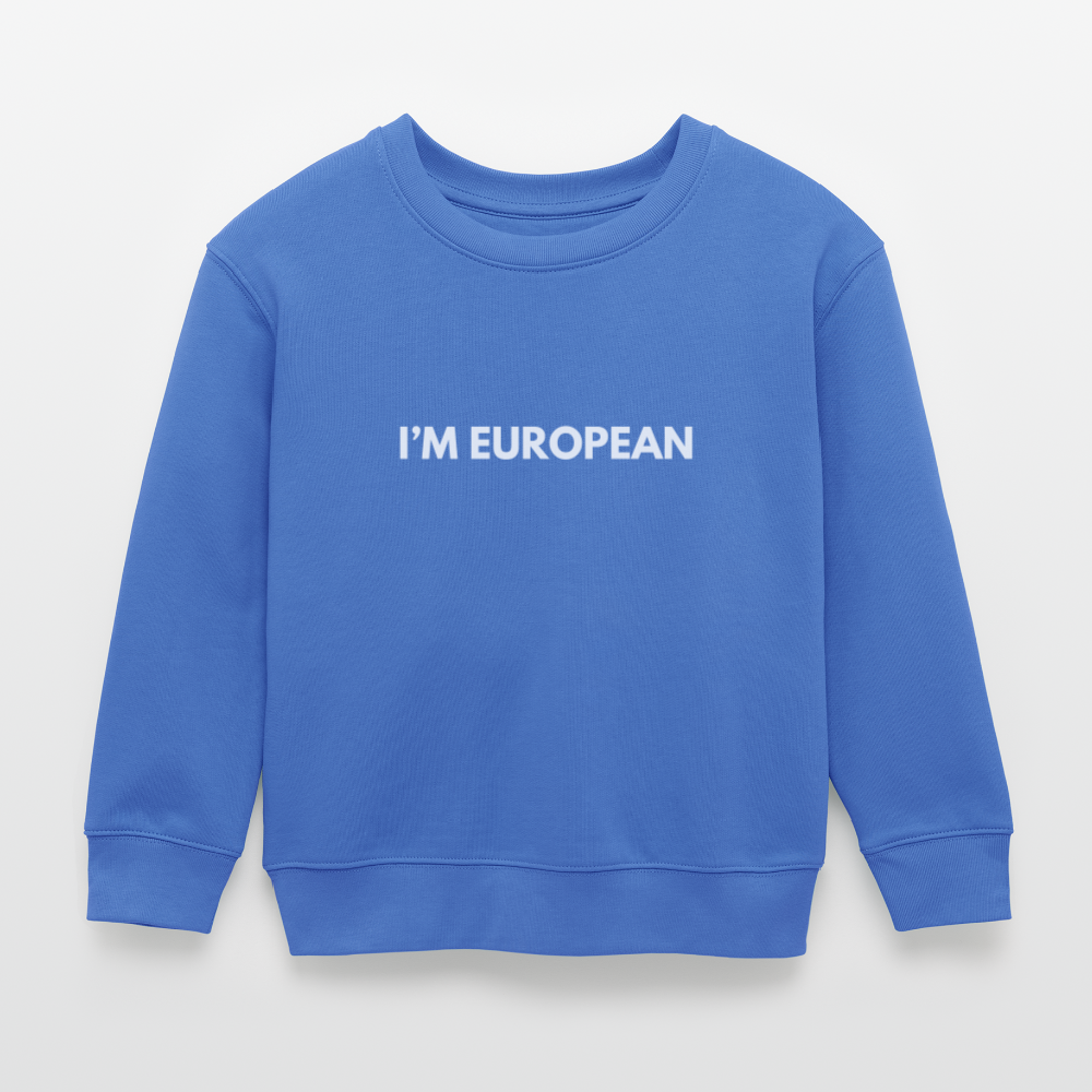 "I'M EUROPEAN" - Stanley/Stella Mini Changer Bio Kinder Sweatshirt - carolina blue