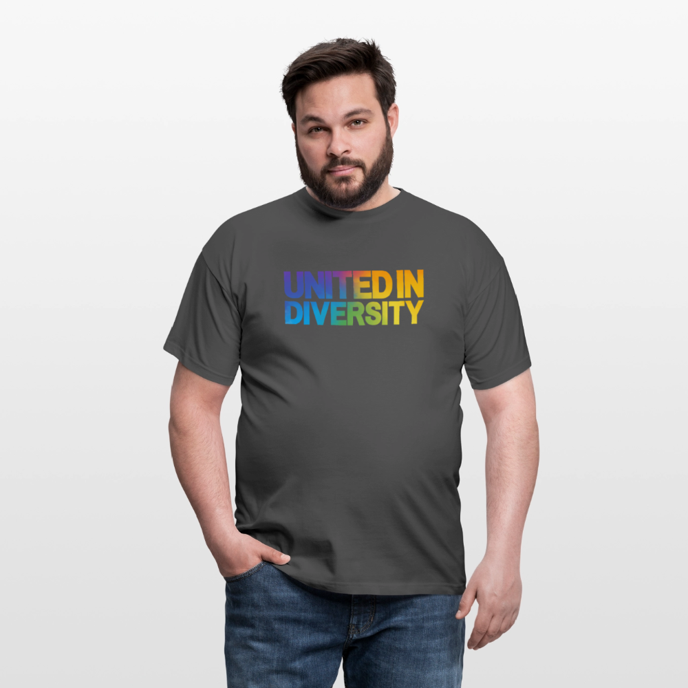 Men's T-Shirt - "United in Diversity - LGBTQ" - charcoal grey