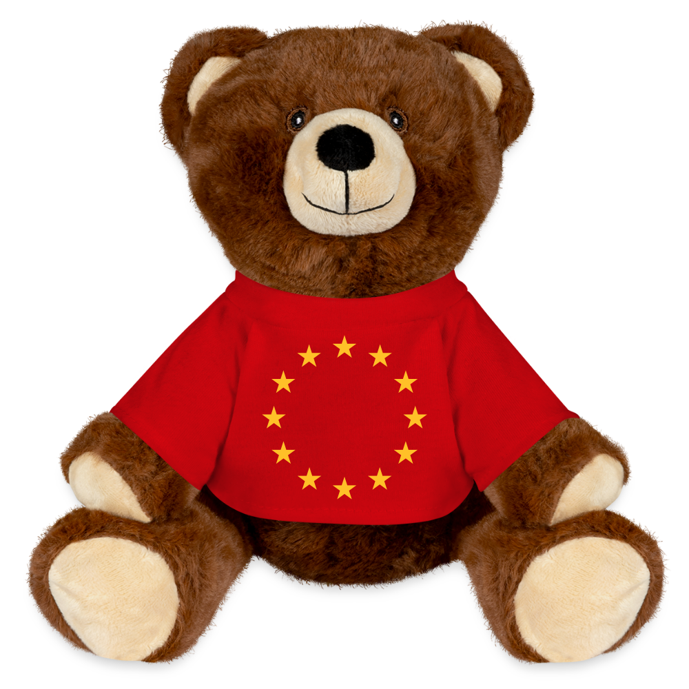 "12-Stars" - MiniFeet® RecycelBär® Teddy Bear Brown - red
