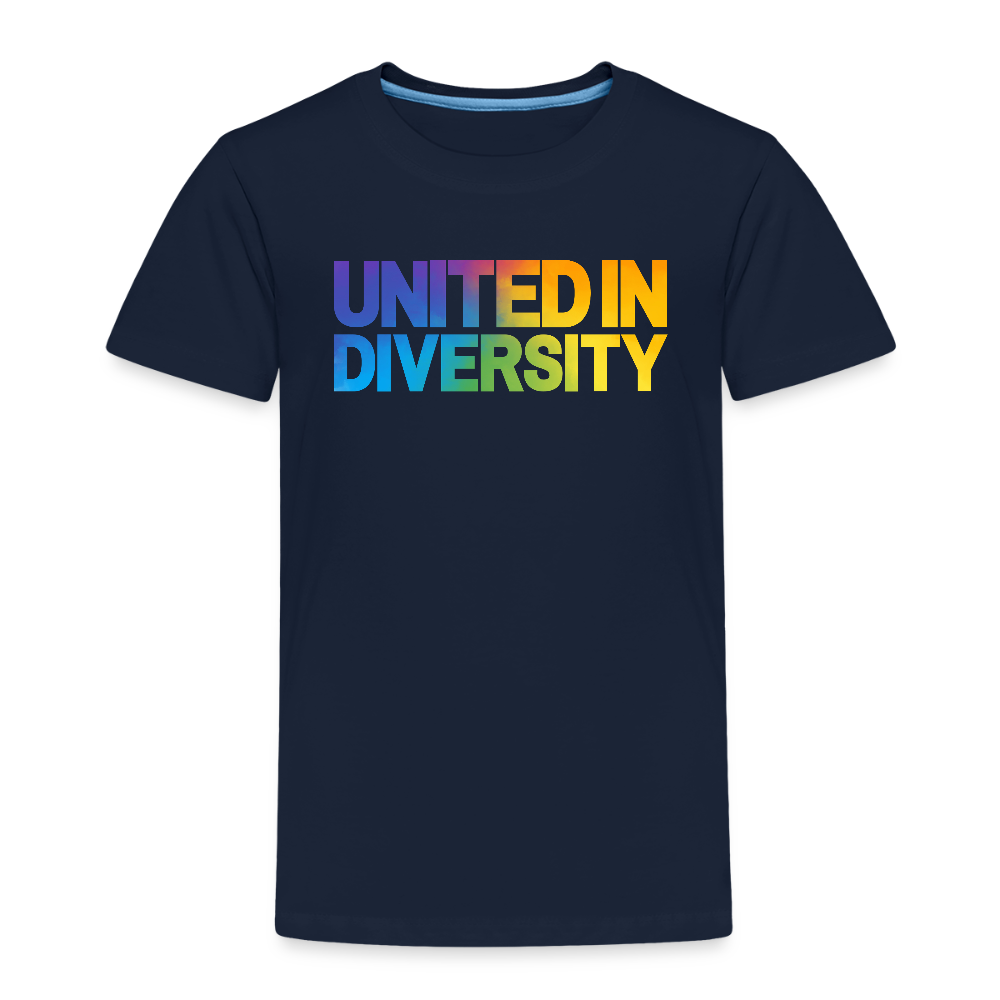 Kids' Premium T-Shirt  - "United in Diversity - LGBTQ" - navy