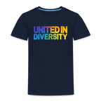 Kids' Premium T-Shirt  - "United in Diversity - LGBTQ" - navy