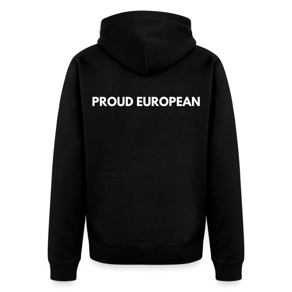 "PROUD EUROPEAN" - Männer Premium Kapuzenjacke - black