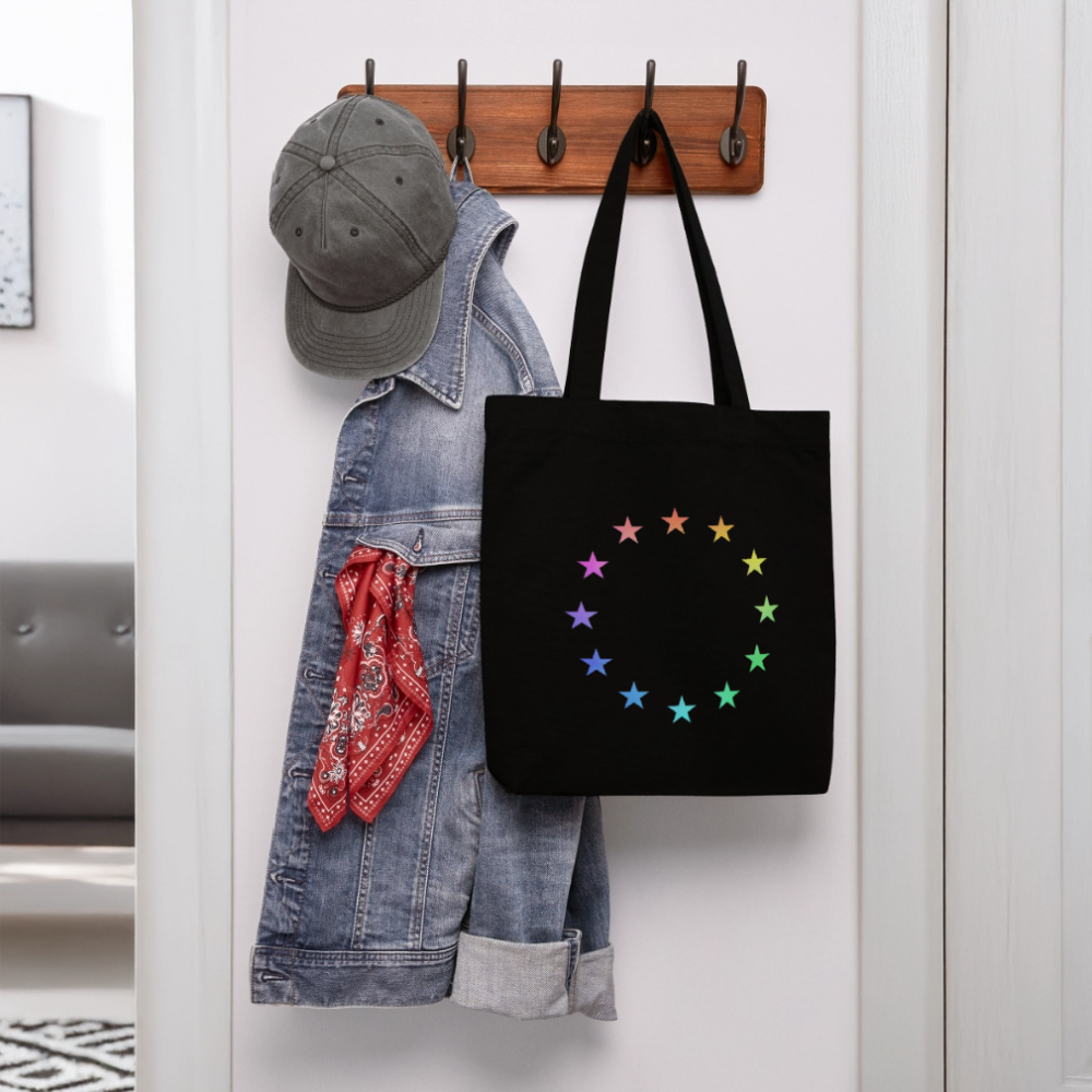 Stanley/Stella Heavyweight Recycled Tote Bag - "12 Stars - LGBTQ" - black