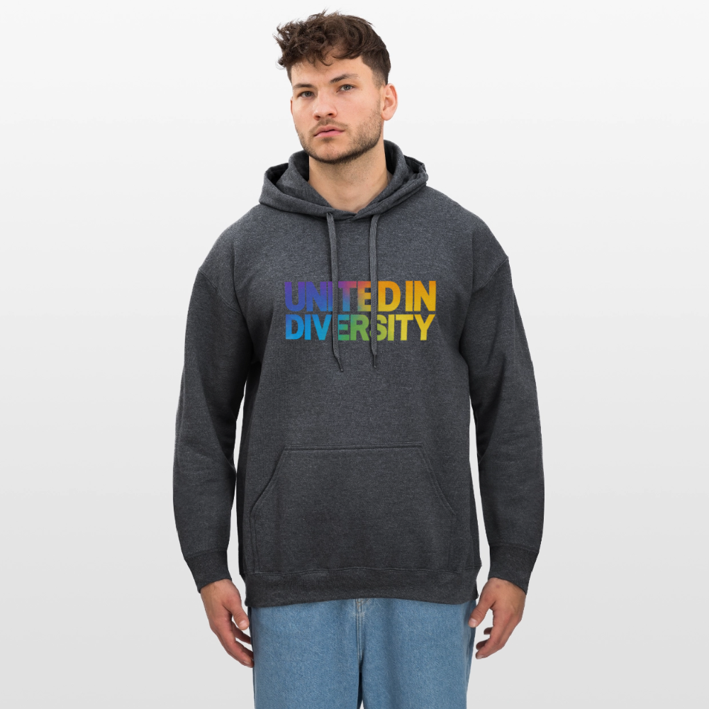 Gildan Unisex Softstyle® Midweight Hoodie  - "United in Diversity - LGBTQ" - dark heather grey
