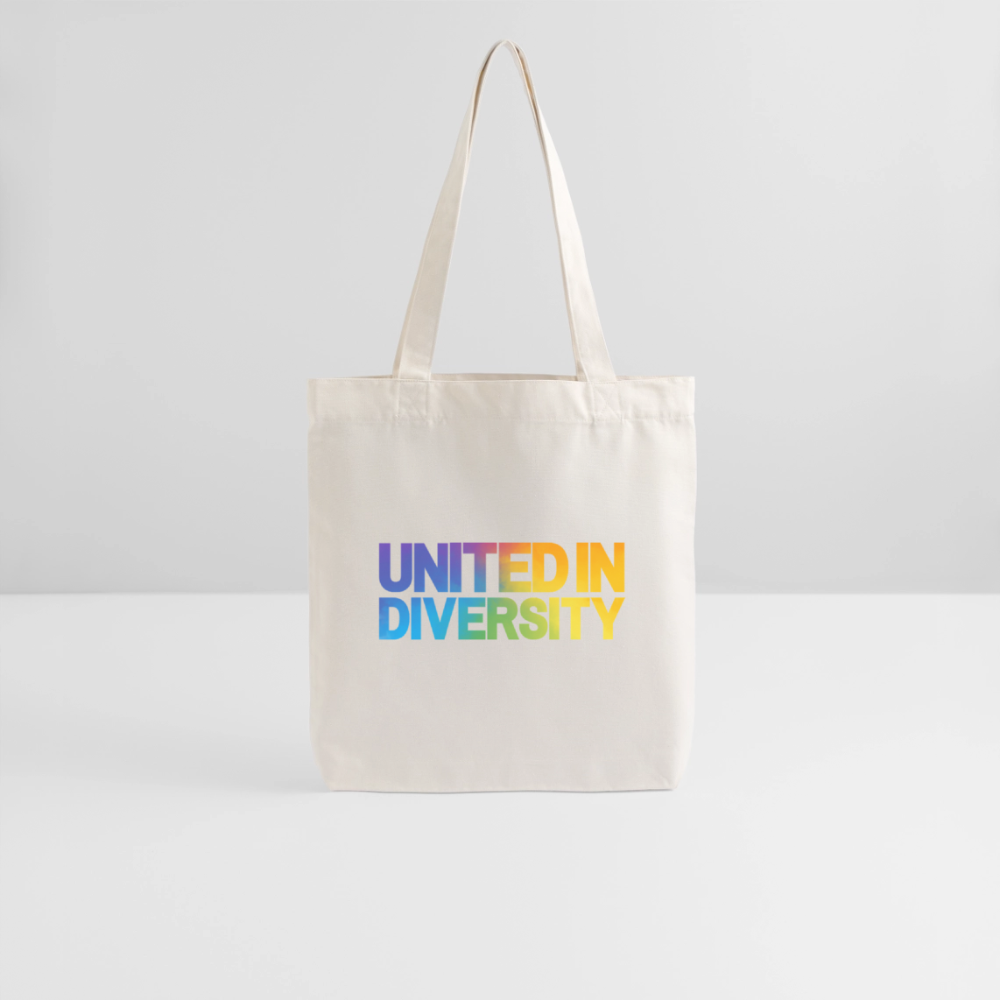 Stanley/Stella Heavyweight Recycled Tote Bag - "United in Diversity - LGBTQ" - natural white
