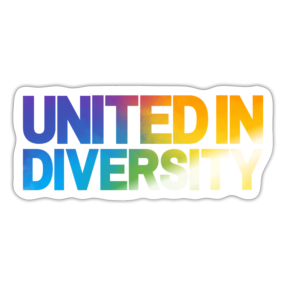 Sticker - "United in Diversity - LGBTQ" - white glossy