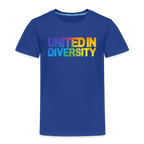 Kids' Premium T-Shirt  - "United in Diversity - LGBTQ" - royal blue