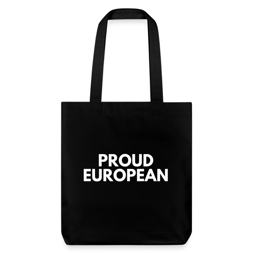 "PROUD EUROPEAN" - Stanley/Stella recycelter Heavyweight Stoffbeutel - black